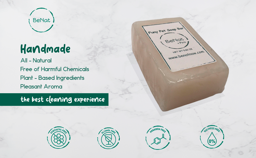 BeNat Pets Oat Shampoo Bar - 4.8oz All-Natural Pet Cleanser