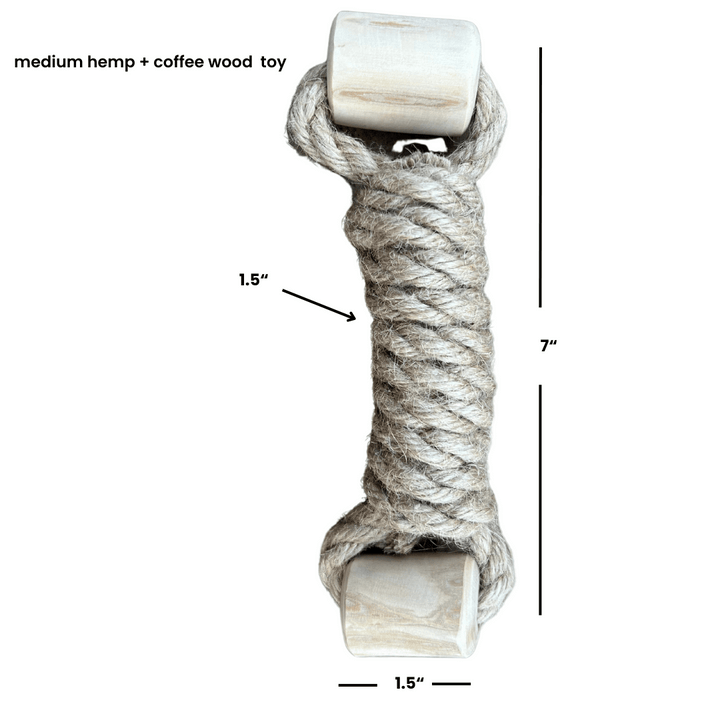 Hemp Rope + Coffee Wood Toy